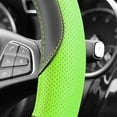 thumbnail image 4 of Universal Spectrum Microfiber Leather Steering Wheel Cover for Cars Trucks SUVs Green/Black, 4 of 7