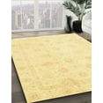 thumbnail image 2 of Ahgly Company Indoor Square Abstract Chrome Gold Yellow Oriental Area Rugs, 3' Square, 2 of 6