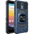 thumbnail image 7 of For Nokia C100 Case [Military Grade] Ring Car Mount Kickstand w/[Tempered Glass] Hybrid Hard PC Soft TPU Shockproof Protective Case - Blue, 7 of 7