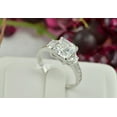 thumbnail image 3 of 4.8ct Princess Cut Bridal Wedding Engagement Ring Diamond Simulated 925 Sterling Silver Anniversary Rings SKU:00159, 3 of 5