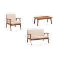 thumbnail image 3 of Linon Lathan 4-Piece Outdoor Conversation Set with Coffee Table, Loveseat & Chairs, Natural/Beige, 3 of 26