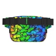 thumbnail image 3 of Fotbe Multicolored Butterflies Cangurera Cuadrada con Estampado de Doble Capa, Bolsa de Cintura Ajustable Mini para Hombres y Mujeres, 3 of 9