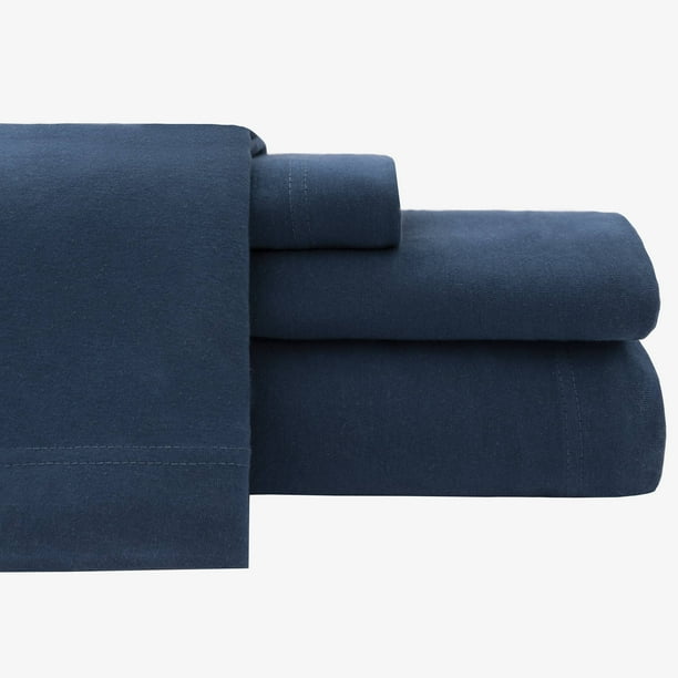 Super Soft 100 Cotton Jersey Sheet Sets King, Navy