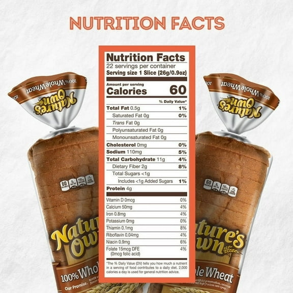 Nature's Own Whole Wheat Bread - Two Loaves by Nature's Own,20 Ounce (Pack of 2)
