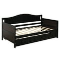 thumbnail image 3 of Twin Daybed with Trundle, Wood Twin Bed Frame, Espresso Daybed and Trundle Set, Twin Size Bed with Premium Pine Wood Support, No Box Spring Needed, Ideal for a Teen's Room Guest Room Apartment, 3 of 10