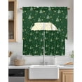 thumbnail image 2 of Green Christmas Tree Kitchen Curtains Swag Valance and Tier Curtains Set 24 Inch Length, Winter Cane Candy Xmas Pine Stars Rod Pocket Drape Panels Pair Swag Curtains for Bathroom/Cafe/Window, 2 of 6