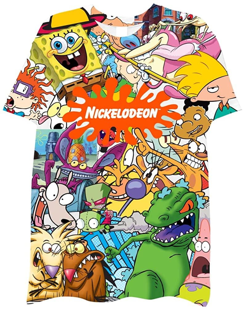 Nickelodeon Mens 90s Cartoon Shirt - Rugrats Hey Arnold Ren & Stimpy ...