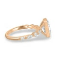 thumbnail image 2 of ESTE ORIGIN 2CT Oval Solitaire Lab-Grown Diamond Ring with Marquise and Round Diamond Band 14K Rose Gold Bezel Set Engagement Ring for Her US 4., 2 of 10