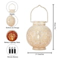 thumbnail image 3 of Set of 2 Moroccan Style Metal Table Lamp 18cm H Battery Powered Cordless Lamp with LED Fairy Lights Bulb, 3 of 9