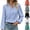 Blue, variant on Blouses for Women Trendy Ruffle Trim V-Neck Blouse with Bubble Long Sleeve Office Smart Casual Date Top Orange M