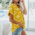thumbnail image 6 of Button Down Shirt Women Cotton Short Sleeve Blouses V Neck Collared Button Up Summer Beach Tops, 6 of 7