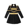 thumbnail image 5 of iiniim Cheer Leader Girls Contrast Color Cold Shoulder Cheerleading Uniform Dress Birthday Party Black 16, 5 of 7