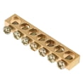 thumbnail image 3 of Ground Bars, 10pcs 7-Hole High Strength Electrical Distribution Wire M5 Screw Terminal Brass Ground Neutral Bar For PE30 Distribution Box Distribution Cabinet Lighting Box, 3 of 8