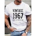 thumbnail image 1 of 1967 VINTAGE AGED TO PERFECTION Letters Print Crew Neck Short Sleeve Top, Comfy Casual Summer T-Shirt For Men, Casual Sporty Tee, Summer Gifts, 1 of 7