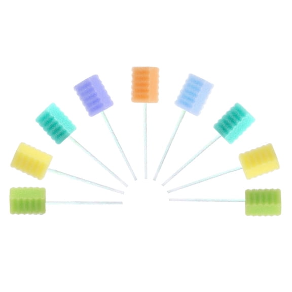 Oral Swabs Disposable 360 Pcs Each Individually Wrapped Packing Swabsticks Toothettes Mouth Swabs Sponge Dental Care Zigzag Wave Shaped Multi-color 6 Color Soft Foam Tip Oral Swabs