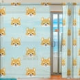 thumbnail image 2 of Coolnut 2PCS Sheer Curtains, 78"x55" Shiba Inu Dogs Head Gauze Door and Window Voile Curtain Panels for Bedroom Living Room, 2 of 4