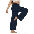 thumbnail image 4 of Mlzmgr Plus Size Yoga Pants for Women Wide Leg Stretchy Elastic High Waist Pants Workout Gym Pants, 4 of 6