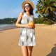 thumbnail image 3 of Balery winter Snowflake beer Vestidos de verano para mujer con estampado: vestido holgado sin mangas, vestido playero informal y cómodo para días calurosos., 3 of 7