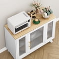 thumbnail image 5 of FOLDLIFE 36" Modern Sideboard Buffet Cabinet with Fluted Glass Door, Stylish 2-Tier Storage Accent Cabinet, Perfect as a White Coffee Bar for Kitchen, Dining, or Living Room, 5 of 7