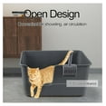 thumbnail image 5 of 2-Pack Plastic Open Litter Box, High Sides Cat Litter Pan with , Grey, 5 of 7