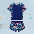thumbnail image 2 of Splozh Toddler Girls Swimsuit Childrens Printed Swimsuit Beach Shorts Surfing Short Sleeve Swimsuit for Girls Blue,18-24 Months, 2 of 8