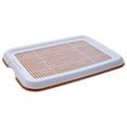 thumbnail image 3 of MERIGLARE Dog Potty Toilet Training Tray Indoor Mesh Training Tray for Small Size Dogs Red Brown, 3 of 8