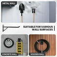 thumbnail image 2 of 14" Large Heavy Duty Garage Hooks, 4-Pack Steel Garage Storage Hooks with Support Rods, Utility Wall Mount Hangers for Power Tools, Car Tires, Ladders, Chairs, Garden Tools and More, 2 of 5