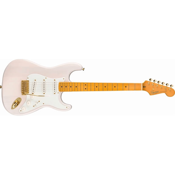 Squier Classic Vibe '50s Stratocaster Gold Hardware FSR Limited Edition Electric Guitar, Maple Fingerboard, White Blonde