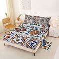 thumbnail image 2 of Erosebridal Vintage Floral Pattern Bed Sheets,Retro Boho Aesthetic Art King Sheets For Men Women 4 Pieces, 2 of 6