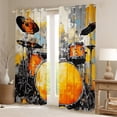 thumbnail image 2 of Manfei Oil Painting Artwork Blackout Curtains Set of 2 (52x84 Each),Graffiti Drum Kit Window Curtains,Musical Instrument Theme Curtains and Drapes For Girls Boys,Super Cozy Room Decor, 2 of 6