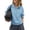 Light Blue, variant on Dxzfnsa Half Button Sweatshirts for Women Women's Fashion Casual Solid Color Pullover Sweatshirts Loose Turndown Collar Long Sleeve Blouses Tops