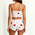 thumbnail image 3 of JIA JIA SHUANG Women Pajama Sets Heart Print Cami Top with Bow Tie Shorts Pjs 2 Piece Outfits Cute Fashion Sleepwear(Red,X-Large), 3 of 5