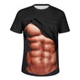 thumbnail image 4 of Summer Savings Clearance! Stamzod Men Clothes Muscle Tee Shirts For Men Short Sleeve Plus Size Funny T-Shirts With Abdominal Muscle 3D Printed Graphic, 4 of 5