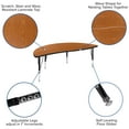 thumbnail image 4 of Flash Furniture Emmy 2 Piece Emmy 60" Circle Wave Flexible Oak Thermal Laminate Activity Table Set - Height Adjustable Short Legs, 4 of 11
