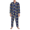 thumbnail image 3 of Lsque Astronaut Corgi Pattern Long Sleeve Pajama Set for Men - Soft 2-Piece Sleepwear and Loungewear Set with Pockets, Comfy Nightwear-X-Large, 3 of 7