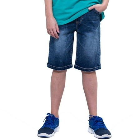 - Leo Boys' Kids' Elastic Waist Regular Fit Stretch Denim Shorts Jean