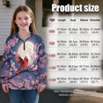 thumbnail image 7 of COEQINE Girls Polyester Sweatshirt, Quarter Zip Pullover Long Sleeve Loose Fit T-Shirts, Printed Casual Wear Tees for Kids and Youth 5-6 Years, Cardinal Plum Blossom, 7 of 7