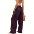 thumbnail image 3 of Fmbrln Women Wide Leg Jeans with Pockets, Casual Baggy Jeans Stretchy Waist Denim Pants, 3 of 9