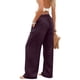 thumbnail image 4 of Pincandy Women's Solid Color Stretch Denim Leggings - 2 Pockets, Loose Wide Leg Fit, Perfect for Gym, Workout & Casual Wear, 4 of 7