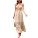 thumbnail image 1 of VISgogo Vestido sin mangas con cuello en V para mujer, estilo informal con estampado floral, anudado, sin mangas, sin espalda, con corbata, falda larga VISgogo moda, 1 of 9