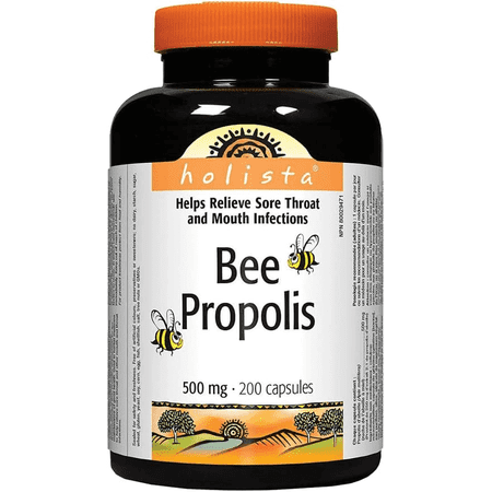 Holista Bee Propolis 500 mg Capsules, 200 Count – Immune Support, Antioxidant Supplement, Non-GMO