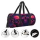 thumbnail image 3 of Fotbe Purple-Red Skull Bolsa Deportiva de Lona Plegable con Estampado, Bolsa de Gimnasio con Bolsillo Seco/Húmedo, Bolsa de Viaje Ultraligera de Gran Capacidad, 3 of 6