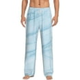 thumbnail image 2 of Kdxio Blue Marble Print Men's Sleep Pajama Pant Lounge Pants with Pockets, 2 of 8