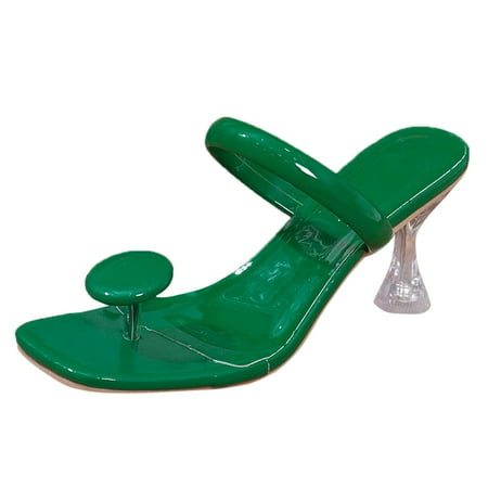 

Jungdeepe Women s Summer Fashion Clip Toe Fluorescent Color With Heel Slippers Leisure Lightweight Comfortable Outdoor Slippers Slipper Flip Flops Women Fuzzy Slippers for Womens Women Home Slippers