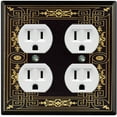 thumbnail image 1 of Metal Light Switch Plate Cover Elegant Victorian Floral Frame Black FRA061, 1 of 13