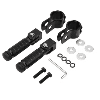 8mm Universal Folding Motorcycle Footpegs - CNC Aluminum Red Passenger Foot Pegs For Yamaha, Honda, Suzuki, Kawasaki, ATV