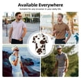 thumbnail image 5 of Honeii Brown Cow print Polo Shirt, a classic short-sleeved, button-down golf shirt designed for men3X-Large, 5 of 6