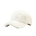 thumbnail image 2 of IDALL Baseball Cap Trucker Hat Warm Winter Plush Baseball Cap Women Men Plush Teddy Wool Faux Lambswool Baseball Cap Running Hat Hats for Men White One Size, 2 of 5