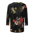 thumbnail image 5 of New Trendy!Homenesgenics Clothes under $5.00 Women's Fashion Printed T-shirt 3/4 Sleeves Blouse Round Neck Casual Tops(Black,M), 5 of 5
