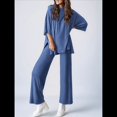 thumbnail image 4 of Traje Informal de Dos Piezas para Mujer, Ideal para Viajes y Vacaciones. Azul M, 4 of 9